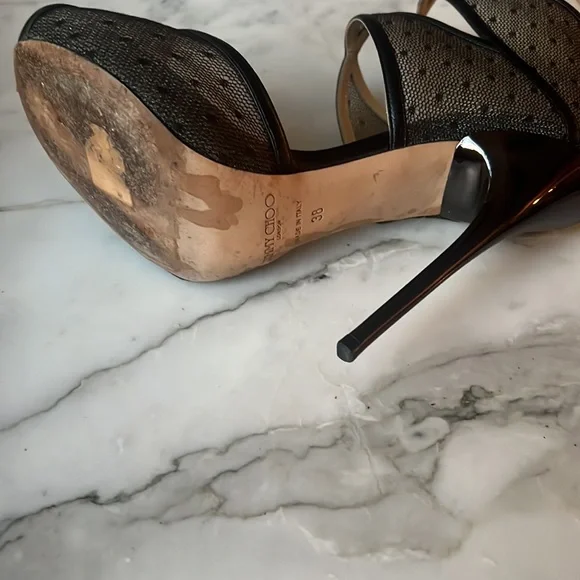 Jimmy Choo black lace booties / heels - Picture 7 of 7